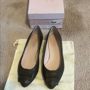 Barely worn loeffler Randall flats with box and dust bag size 8
